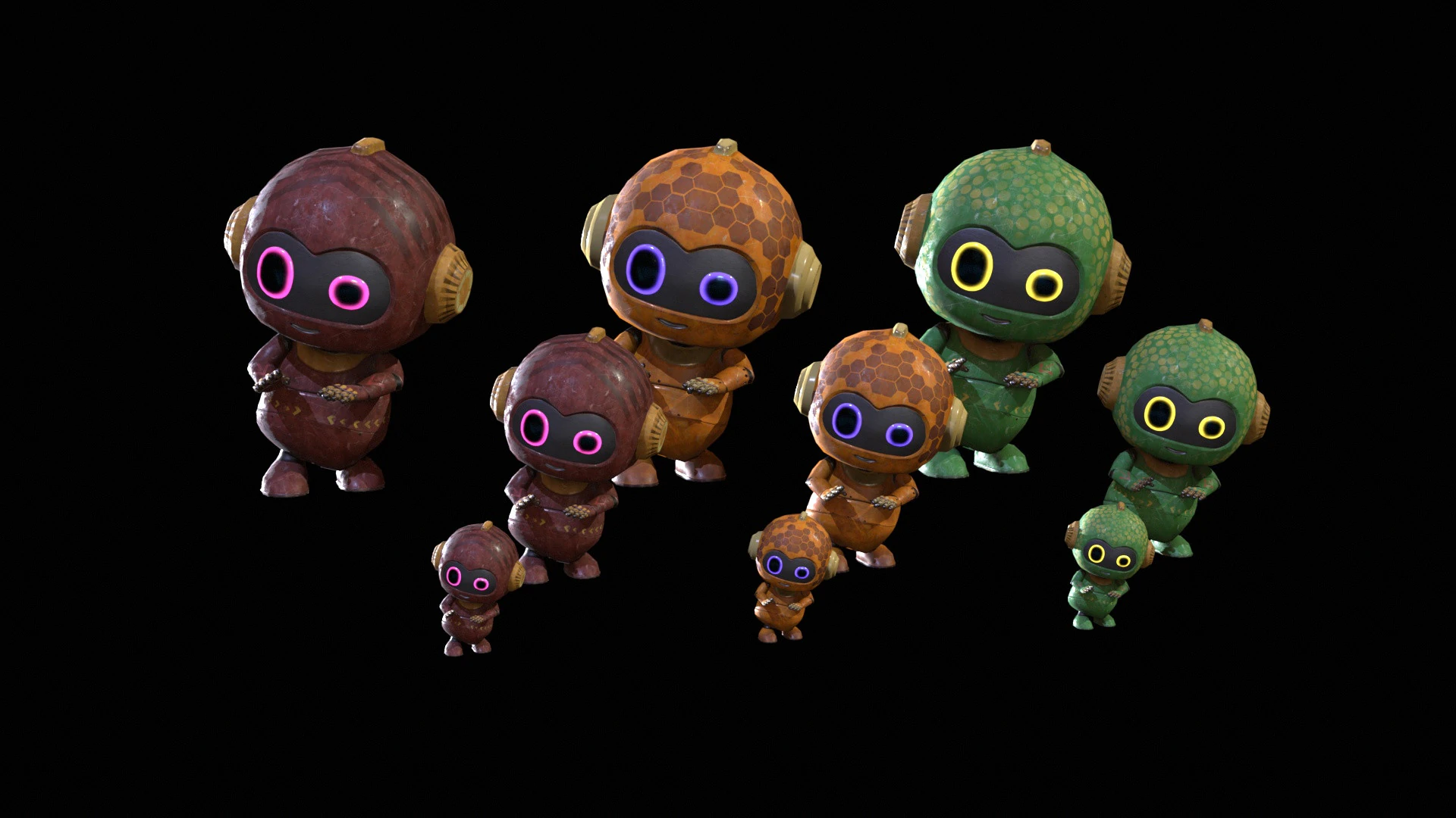 Minirobotic1Pack4 3D Model .c4d .max .obj .3ds .fbx .stl .blend 