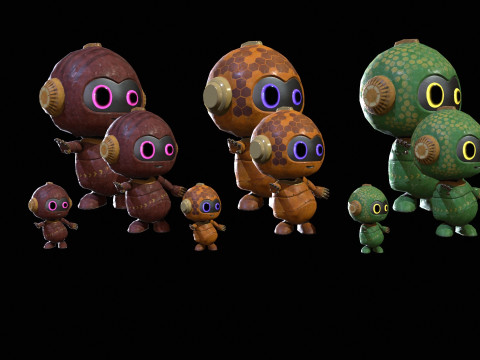 迷你机器人1包4 3D 模型