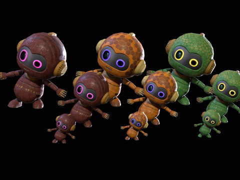 迷你机器人1包4 3D 模型