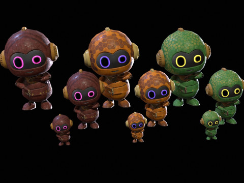 迷你机器人1包4 3D 模型