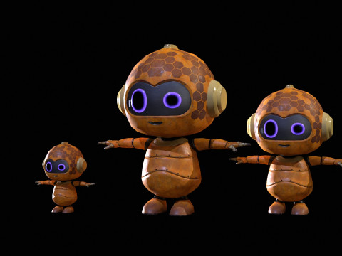 迷你机器人1包4 3D 模型