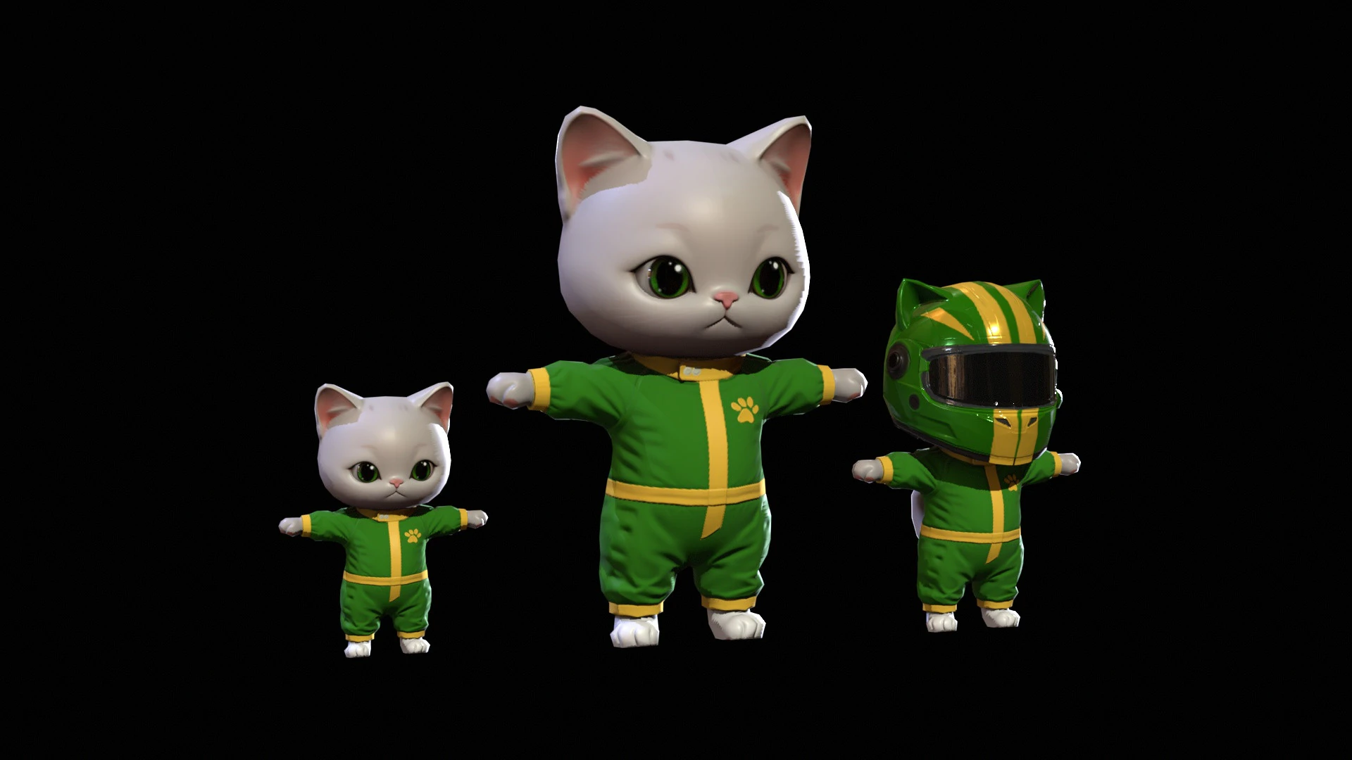 Cats2Pack2 3D Model .c4d .max .obj .3ds .fbx .stl .blend 