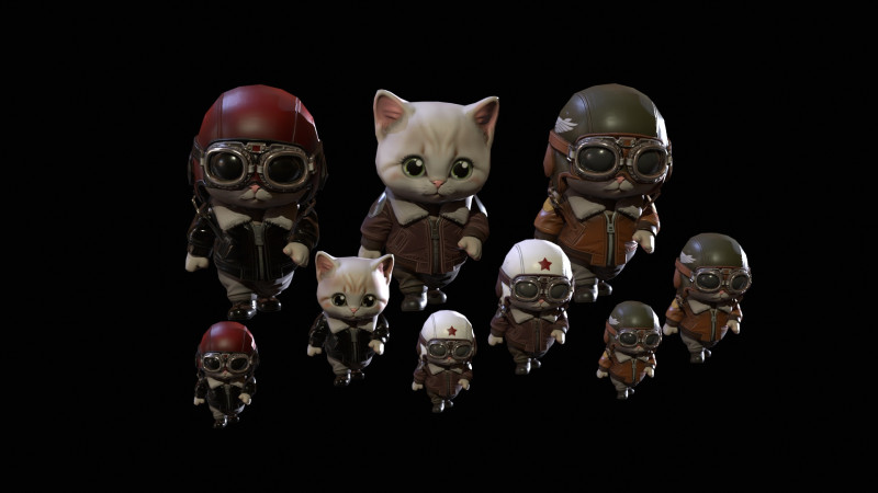 Cat3Pack2 3D Model .c4d .max .obj .3ds .fbx .stl .blend