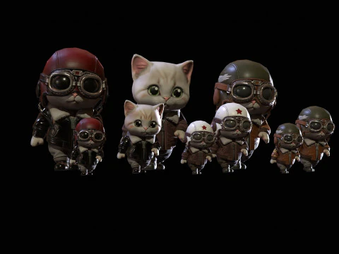 Cat3Pack2 3D Model
