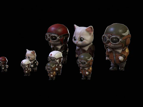 Cat3Pack2 3D Model