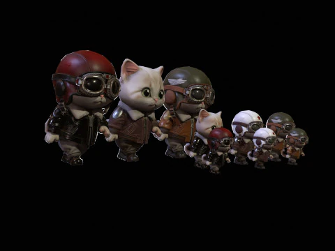 Cat3Pack2 3D Model
