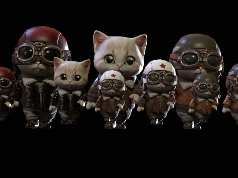 Cat3Pack2 3D Model