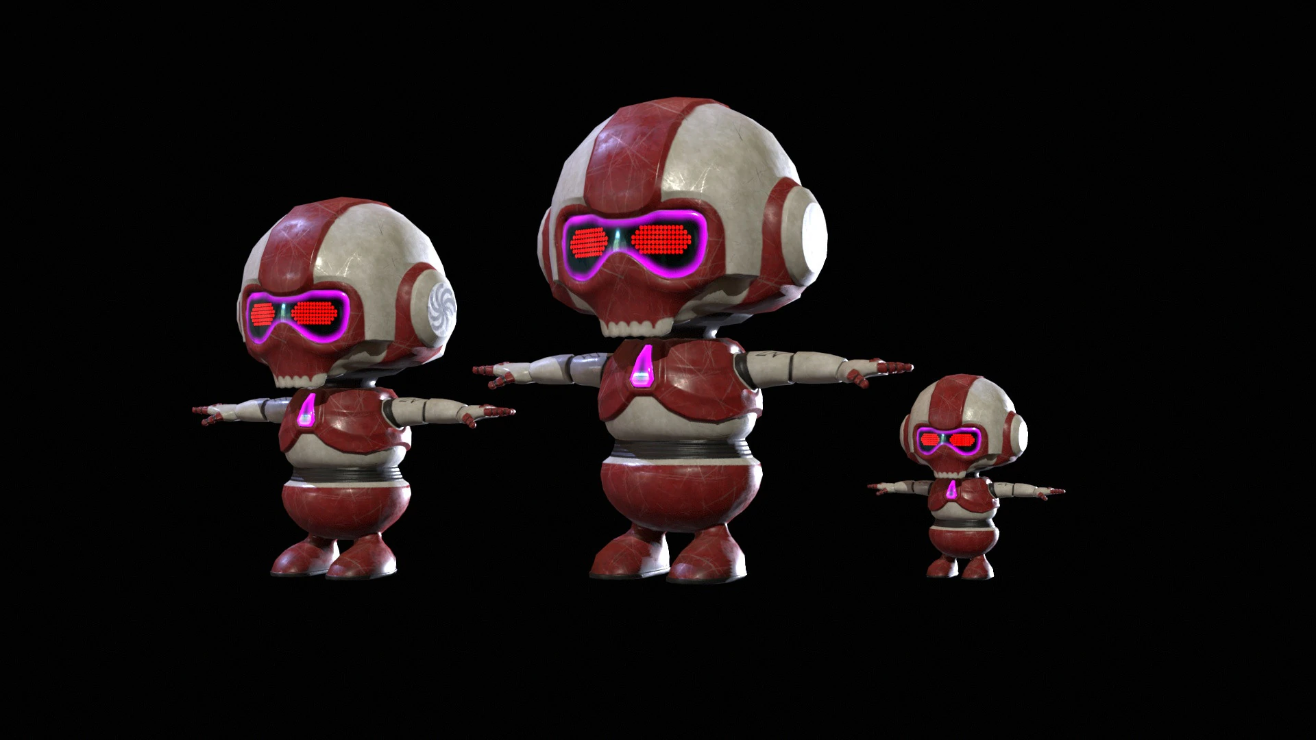 Minirobotic3Pack4 3D Model .c4d .max .obj .3ds .fbx .stl .blend 