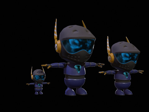 미니로봇8Pack4 3D 모델