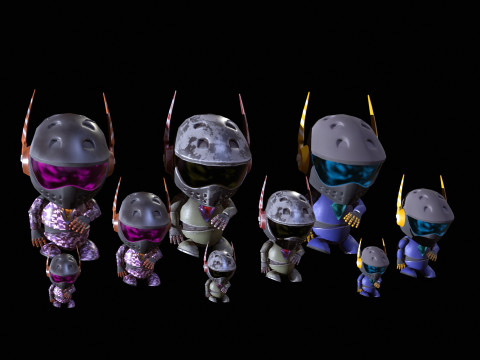 미니로봇8Pack4 3D 모델