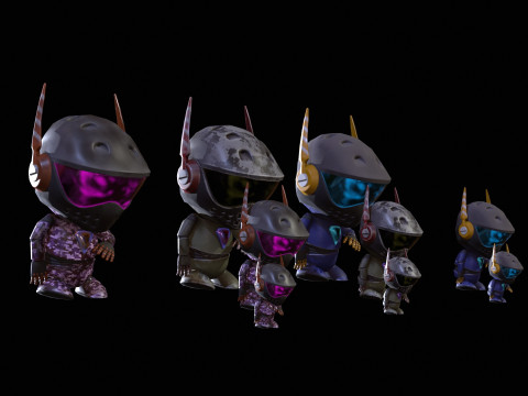 미니로봇8Pack4 3D 모델