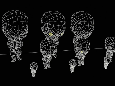 ChibiManiac4Pack1 3D Model