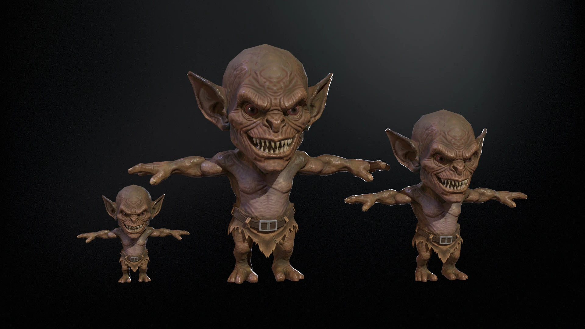 MiniMonster4Pack1 3D Model .c4d .max .obj .3ds .fbx .stl .blend 