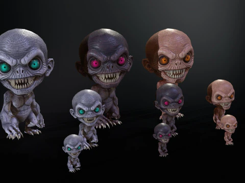 迷你怪物7包1 3D 模型