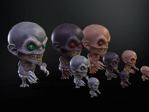 迷你怪物7包1 3D 模型