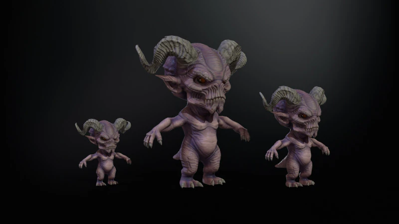 MiniMonster8Pack1 3D Model .c4d .max .obj .3ds .fbx .stl .blend