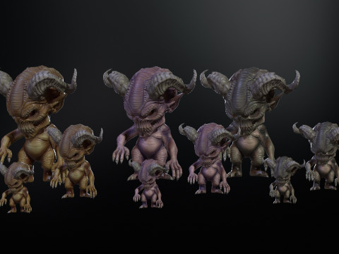 MiniMonster8Pack1 3D Model