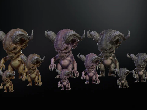 MiniMonster8Pack1 3D Model