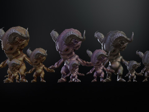 MiniMonster8Pack1 3D Model