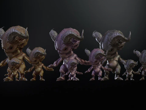 MiniMonster8Pack1 3D Model