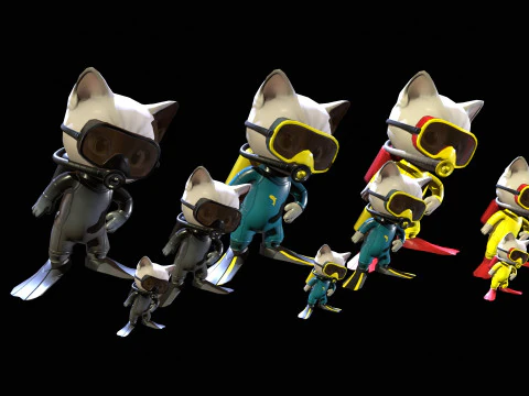 キャット7パック2 3Dモデル