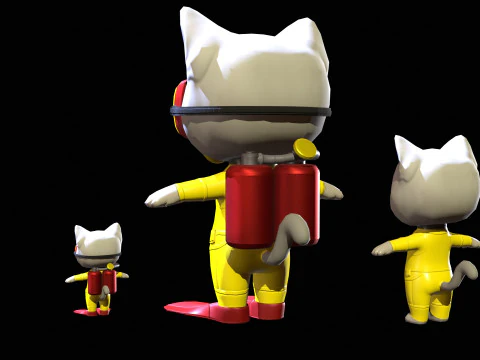 キャット7パック2 3Dモデル