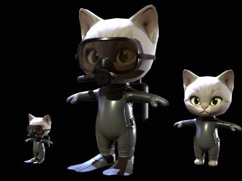 キャット7パック2 3Dモデル