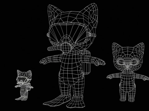 キャット7パック2 3Dモデル