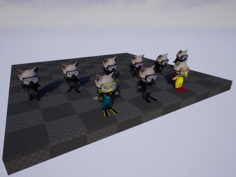 キャット7パック2 3Dモデル