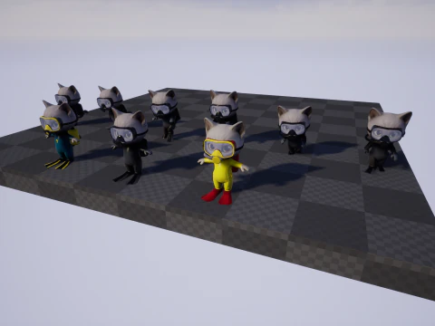 キャット7パック2 3Dモデル