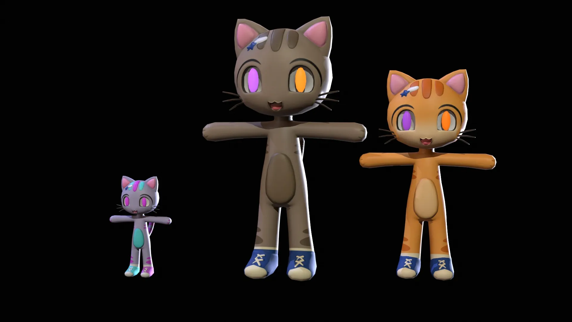 Sweet Cat Character 3D Model .c4d .max .obj .3ds .fbx .stl .blend 