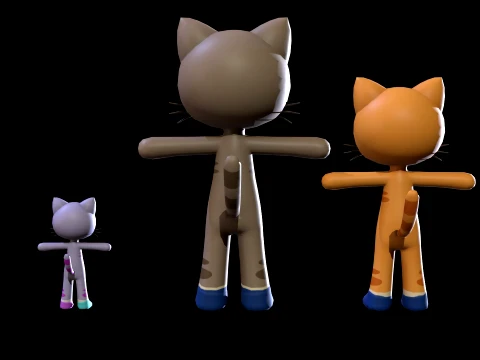 Sweet Cat Character 3D Model