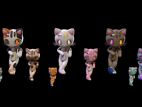 Sweet Cat Character 3D Model