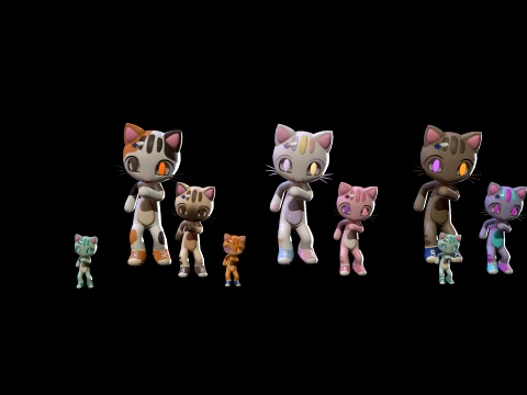 Sweet Cat Character 3D Model