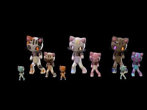 Sweet Cat Character 3D Model