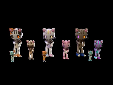Sweet Cat Character 3D Model
