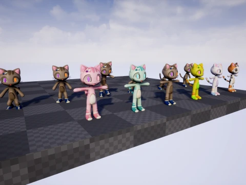 Sweet Cat Character 3D Model