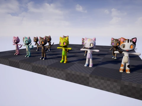 Sweet Cat Character 3D Model