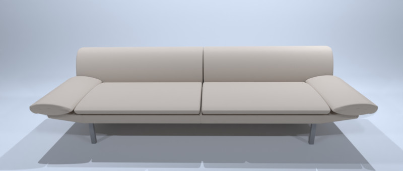 Double Seat Couch 3D Model .c4d .max .obj .3ds .fbx .stl .blend