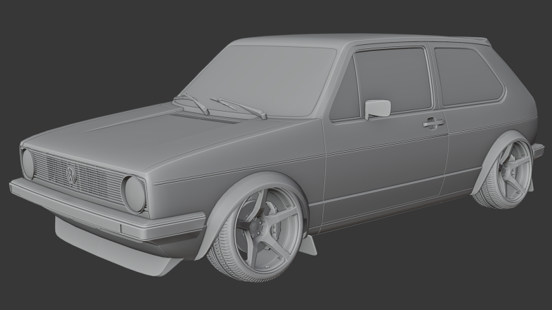 Volkswagen Golf mk1 3D Print Model .c4d .max .obj .3ds .fbx .stl .blend 