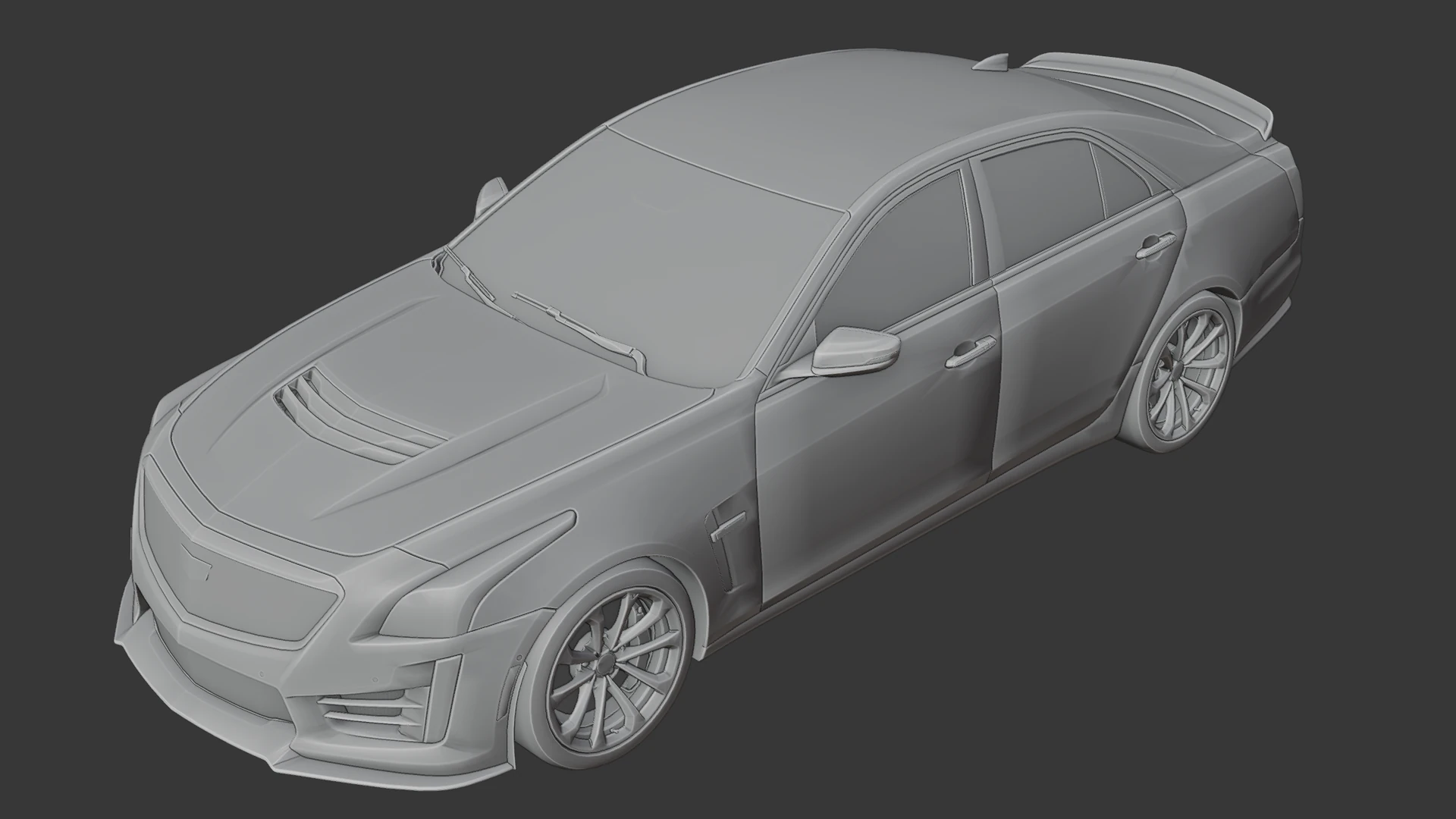 Cadillac CTS-V 3D Print Model .c4d .max .obj .3ds .fbx .stl .blend 