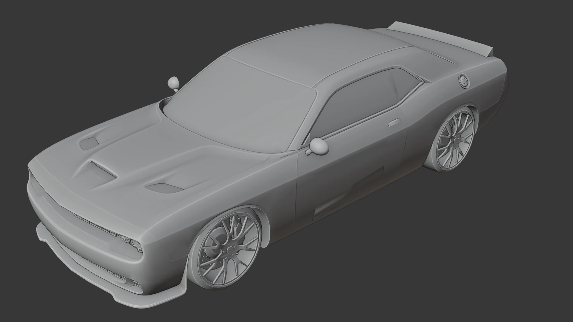 Dodge Challenger SRT 3D Print Model .c4d .max .obj .3ds .fbx .stl .blend 