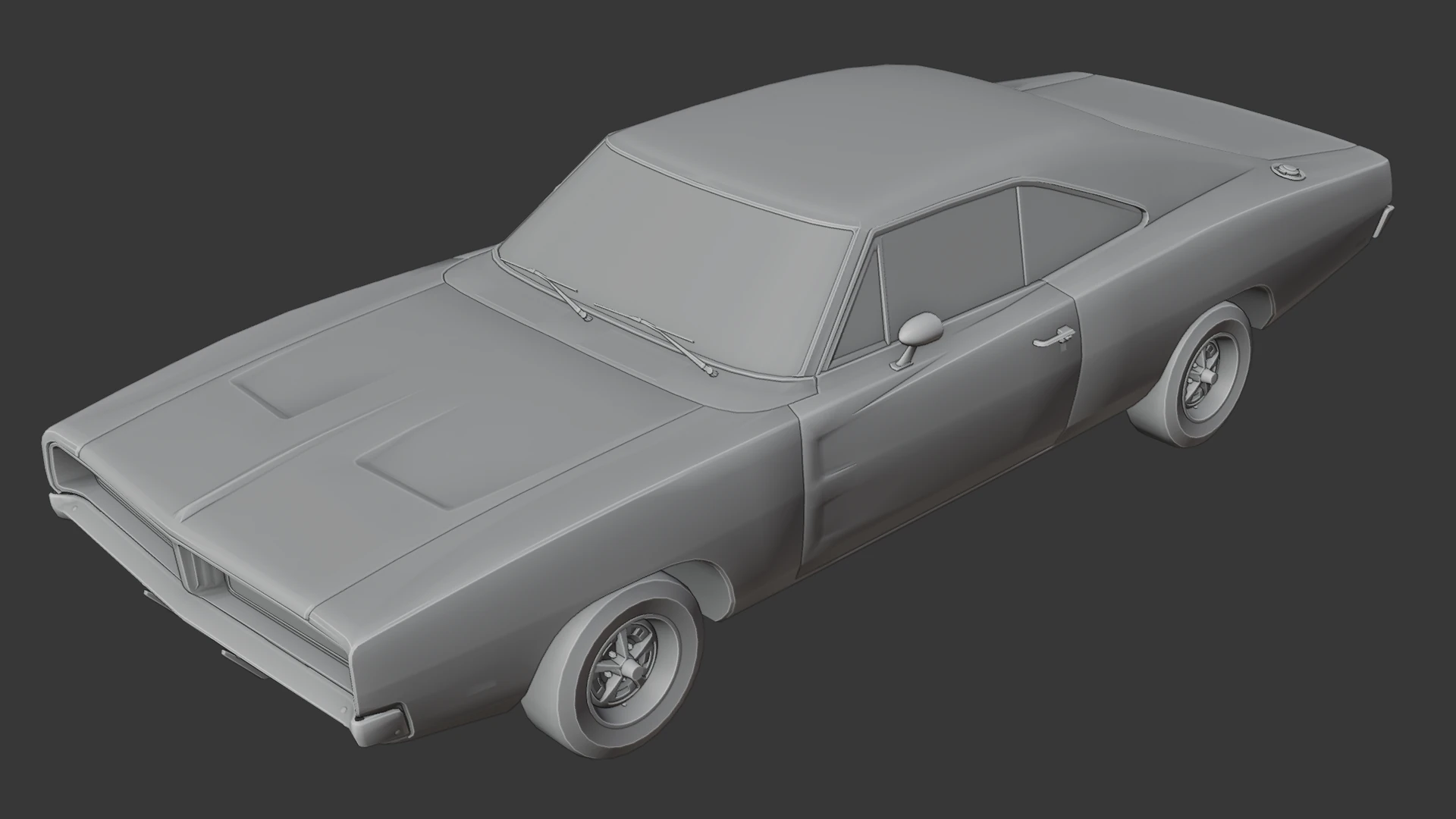 Dodge Charger RT 3D Print Model .c4d .max .obj .3ds .fbx .stl .blend 