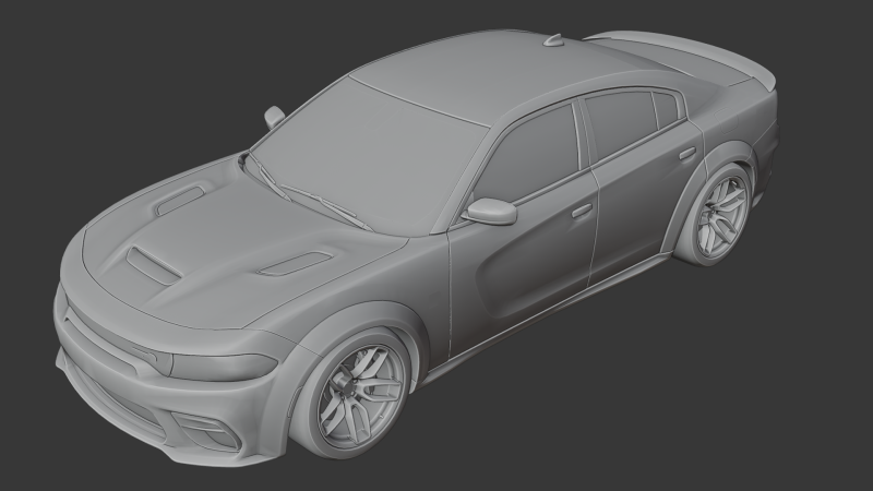 Dodge Charger SRT Hellcat Redeye 3D Baskı Modeli .c4d .max .obj .3ds .fbx .stl .blend