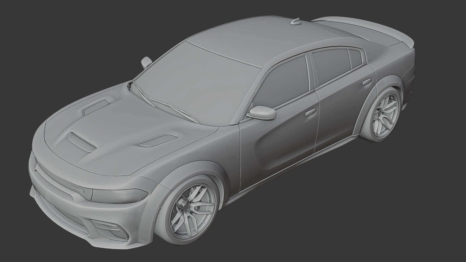 Dodge Charger SRT Hellcat Redeye 3D Print Model .c4d .max .obj .3ds .fbx .stl .blend