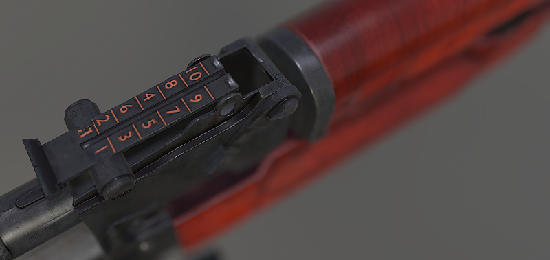 AKM Assault Rifle Game Ready Lowpoly PBR FBX OBJ BLEND Low-poly Modelo 3D .c4d .max .obj .3ds .fbx .stl .blend 