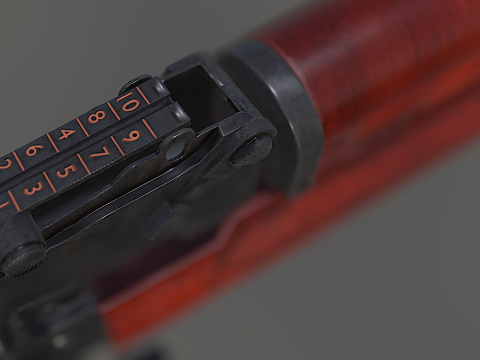 AKM Assault Rifle Game Ready Lowpoly PBR FBX OBJ BLEND Low-poly 3D Модель