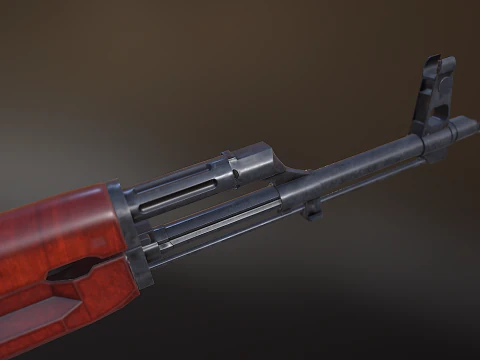 AKM Assault Rifle Game Ready Lowpoly PBR FBX OBJ BLEND Low-poly 3D Model