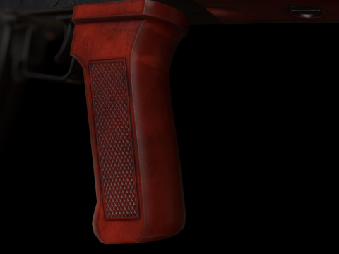 AKM Assault Rifle Game Ready Lowpoly PBR FBX OBJ BLEND Low-poly Modelo 3D