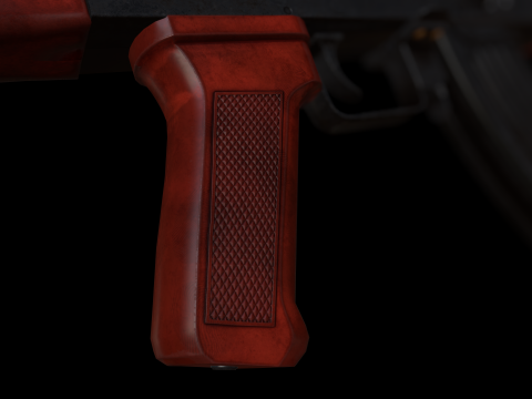 AKM Assault Rifle Game Ready Lowpoly PBR FBX OBJ BLEND Low-poly Modelo 3D